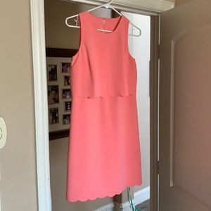 Loft pink scalloped dress